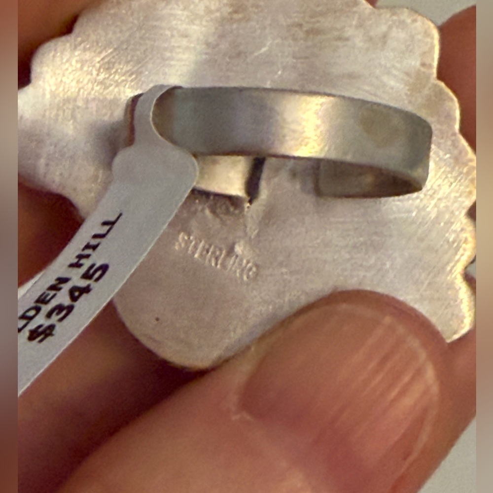 Turquoise & Sterling Silver Rodeo Ring - Picture 7 of 9
